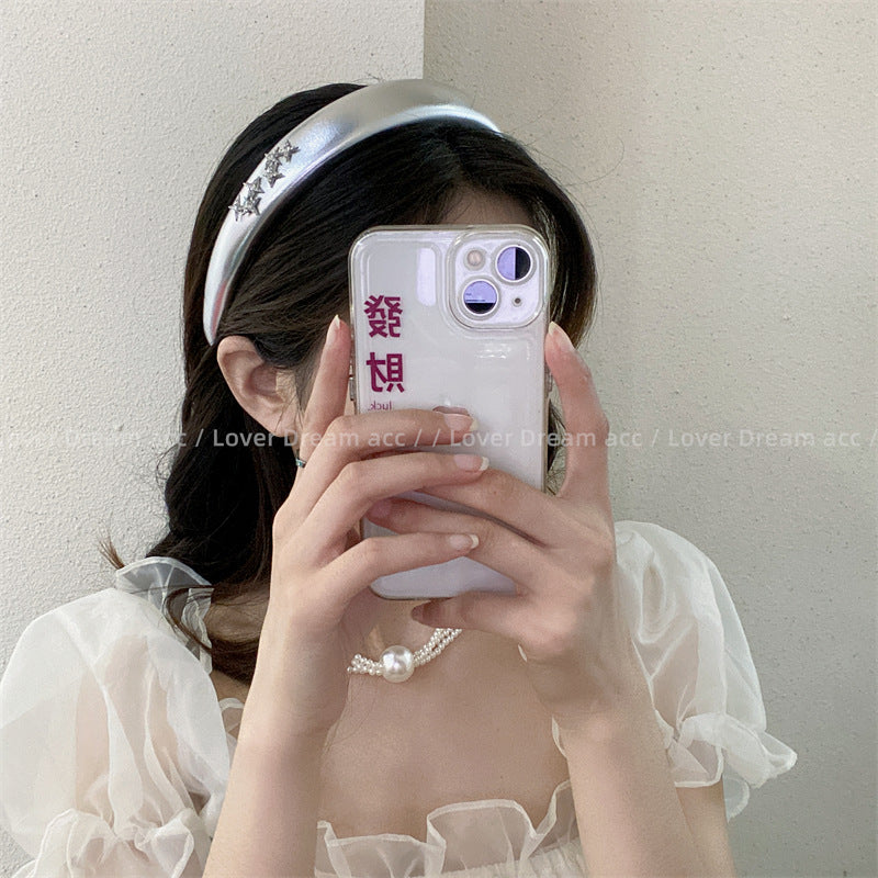 Wholesale Cross Star Universe Silver Sponge Headband